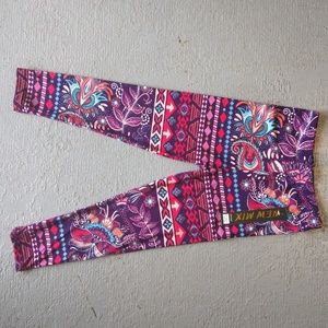 Purple Aztec Kids Leggings Soft Stretchy